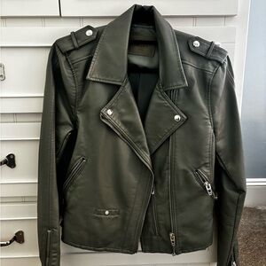Blank NYC Sage Green Leather Moto Jacket
